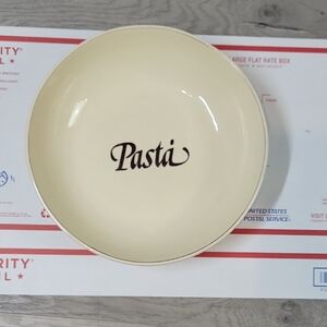 Pasta Bowl OvenProof Made in USA cream brown